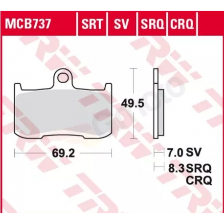 TRW ZF KLOCKI HAMULCOWE KH347 SPIEK METALICZNY SINTER RACING KAWASAKI Z 800 13-17, Z 900 17-21, Z 1000 03-06, SUZUKI GSX 750 17-