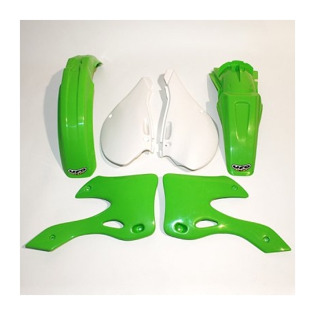 UFO KOMPLET PLASTIKÓW KAWASAKI KX 125 / 250 '99-'02 KOLOR OEM (ZIELONY/BIAŁY) (KA200E999)