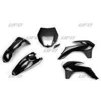 UFO KOMPLET PLASTIKÓW KTM EXC/EXCF '14-'16 Z OSŁONĄ LAMPY KOLOR CZARNY (KT524E001)