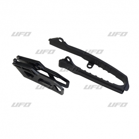 UFO KOMPLET ŚLIZG (SU04944001) + PROWADNICA (SU04945001) ŁAŃCUCHA SUZUKI RMZ 250 '19-'25, RMZ 450 '18-'25 KOLOR CZARNY