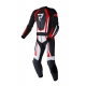 SPODNIE MOTOCYKLOWE SKÓRZANE REBELHORN PISTON 2 PRO BLACK WHITE FLUO RED 58