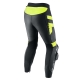 SPODNIE MOTOCYKLOWE SKÓRZANE REBELHORN REBEL BLACK WHITE FLUO YELLOW 58