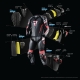 SPODNIE MOTOCYKLOWE SKÓRZANE REBELHORN REBEL BLACK WHITE FLUO YELLOW 58