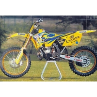 TECNOSEL (BLACKBIRD) KOMPLET NAKLEJEK (OKLEIN) + POKROWIEC/POSZYCIE NA SIEDZENIE SUZUKI RM 125/250 '01-'08, REPLICA TEAM SUZUKI 