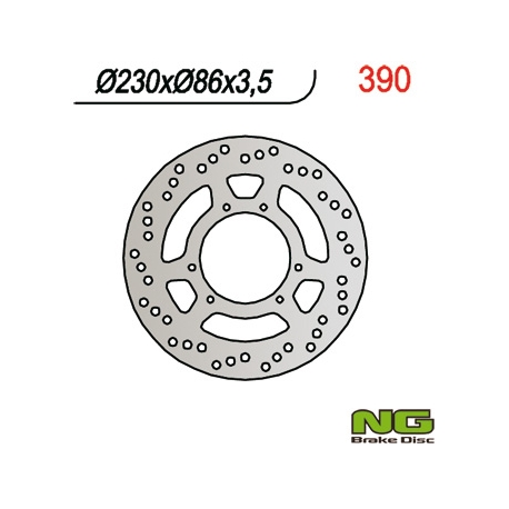 NG TARCZA HAMULCOWA PRZÓD YAMAHA DT 125R '88-'05, TT 350 '85-'95, TT 600 '84-'92, YZ 250 '85-'89, YZ 125 '88, '90-'91 (230X86X3,