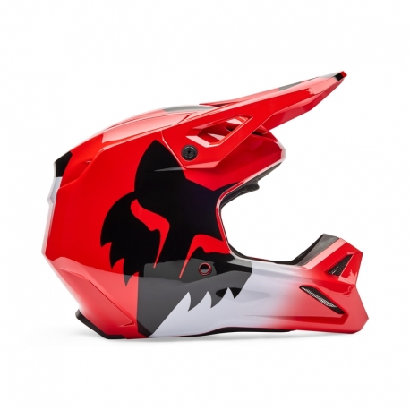 KASK MOTOCYKLOWY FOX V1 SHIELD FLUO RED