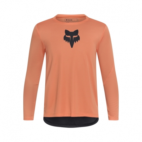 KOSZULKA ROWEROWA Z DŁUGIM RĘKAWEM FOX JUNIOR RANGER HEAD CORAL