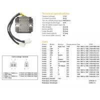 DZE REGULATOR NAPIĘCIA HONDA CBR 600F '87-'90 CB 1300 '98-'02 NTV 650 REVERE '88-'97 VF 700/750 '07-'03 VFR 400/750 '86-'88 