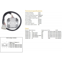DZE REGULATOR NAPIĘCIA YAMAHA XVS 650 V-STAR '01-'16 YZF 750 R7 '99 FZ 1000 '01-'05 (5KP-81960-00) (35A) (ESR266) (5FL-81960-