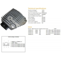 DZE REGULATOR NAPIĘCIA YAMAHA XV 125 VIRAGO '97-'98 XV 250 VIRAGO '96-'07 XV 250 V-STAR '08-'15 (3DM-81960-00)