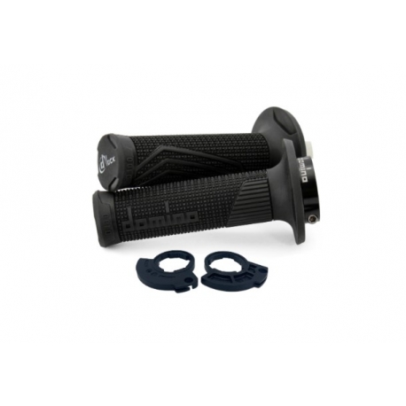 DOMINO MANETKI (GRIPY) OFF ROAD D-LOCK NA JEDNĄ LINKE 2T (Z ADAPTERAMI ROLGAZU - KTM, HUSQVARNA, GASGAS, HONDA, KAWASAKI, SUZUKI