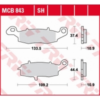 TRW ZF KLOCKI HAMULCOWE KH231 ORGANIC KAWASAKI VN 900 '06-'17, VN 1500 '98-'03, VN 1600 '03-'08, VN 1700 '09-'17, VN 2000 '04-'1