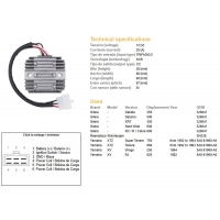 DZE REGULATOR NAPIĘCIA YAMAHA XTZ 660 '92-'93, XTZ 750 '92-'94, XV 250 VIRAGO '94 GILERA DAKOTA/SATURNO/XRT/NORD WEST/ RC/R/COB