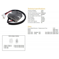 DZE REGULATOR NAPIĘCIA SUZUKI GSXR 1300 HAYABUSA '08-'12 B-KING 1300 '08-'12 (50A) (OEM:32800-15H10)