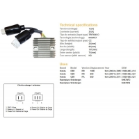 DZE REGULATOR NAPIĘCIA HONDA CBR 600RR '07-'11 CBR 1000RR '04-'05 (31600-MEL-821) (ESR439) (SH678FD SH678FB)