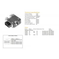 DZE REGULATOR NAPIĘCIA YAMAHA CE 50 JOG '07-'17 XC 50 VINO '08-'14 XF 50 '06-'14 YW 50 ZUMA '12-'17 (3B3-H1960-00) MOFSET (35
