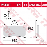 TRW ZF KLOCKI HAMULCOWE KH252 KH380 SINTER RACING YAMAHA FZ6 07-10, FZS 600 98-01, MT-07 14-17, TRACER 700 '16-, FZ8 10-16, MT-0