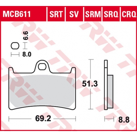 TRW ZF KLOCKI HAMULCOWE KH252 KH380 SINTER RACING YAMAHA FZ6 07-10, FZS 600 98-01, MT-07 14-17, TRACER 700 '16-, FZ8 10-16, MT-0