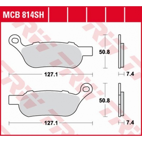 TRW ZF KLOCKI HAMULCOWE KH458 SINTER STREET HARLEY-DAVIDSON 1584 / 1690 / 1750 / 1800 08-, TYŁ