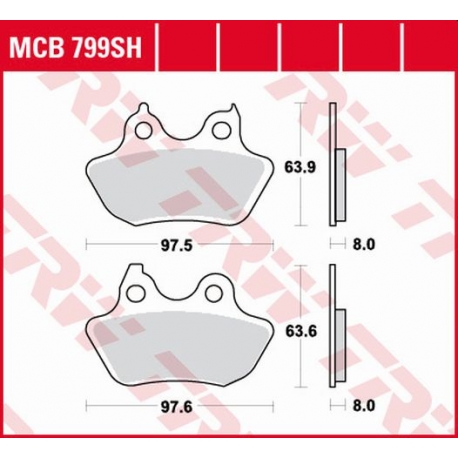 TRW ZF KLOCKI HAMULCOWE KH434 SINTER STREET HARLEY DAVIDSON 1450 / 1584 / 1800 06-10, TYŁ