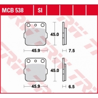 TRW ZF KLOCKI HAMULCOWE KH084 SINTER STREET HONDA ATC 250R '82-'84, ATC 350X '85-, SUZUKI RM 125 '88, TYŁ HONDA TRX 500 '12-, PR