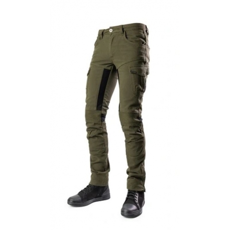 MODEKA SPODNIE SPODNIE JEANSY MOTOCYKLOWE CITY NOMAD TROOPER KOLOR ZIELONY (OLIWKA) ROZMIAR XXL