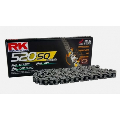 RK ŁAŃCUCH NAPĘDOWY 520SO-110 (O-RING) ZAKUWKA (CLF) W ZESTAWIE KOLOR STANDARD (POJEMNOŚĆ: DO 400 CCM) (30,5 KN)