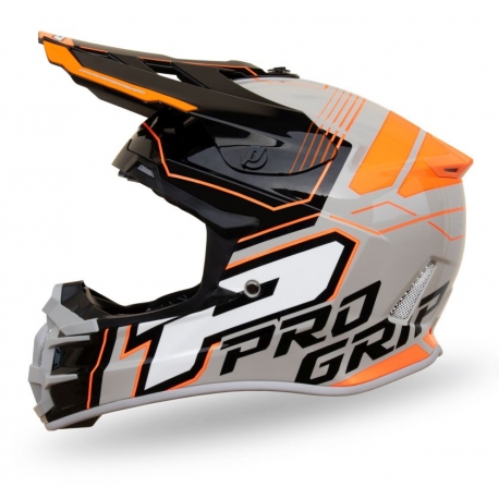 PROGRIP KASK CROSS PG3080 ADVENTURE KOLOR SZARY CZARNY POMARAŃCZOWY ROZM. M (3080-211) ( HOMOLOGACJA ECE 22R06, ZAPIĘCIE DD )