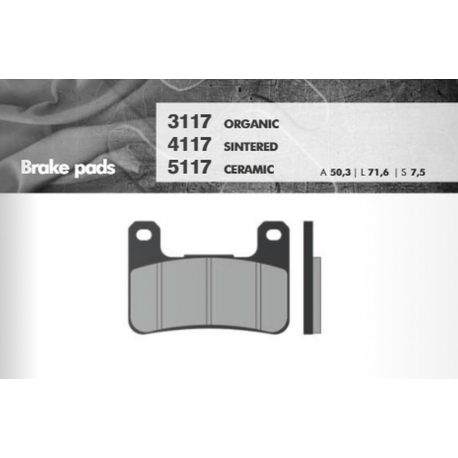 BRENTA KLOCKI HAMULCOWE KH379 SUZUKI GSXR/VZR/M1800, KAWASAKI ZX10/Z1000, PRZÓD (FT 3117)