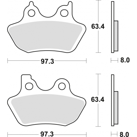 TRW ZF KLOCKI HAMULCOWE KH400 SINTER STREET HARLEY-DAVIDSON XL / XLH 883 99-03, XL 1200 00-03, FLHR / FLHT / FLSTC / FLTRI / FXD