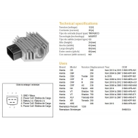 DZE REGULATOR NAPIĘCIA HONDA CB 300 '13-'15 CBF 250 '04-'07 CRF 250/450R '09-'12 VT 700 SHADOW '04-'09 VT 750 SHADOW '04-'09