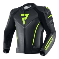 KURTKA MOTOCYKLOWA SKÓRZANA REBELHORN FIGHTER BLACK FLO YELLOW 48