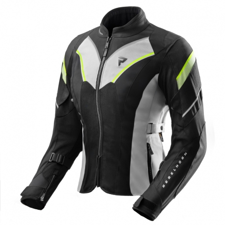 KURTKA MOTOCYKLOWA TEKSTYLNA DAMSKA REBELHORN HIFLOW 5 BLACK GREY FLUO YELLOW