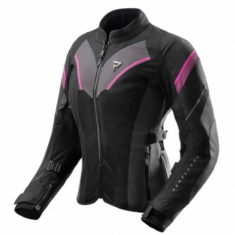 KURTKA MOTOCYKLOWA TEKSTYLNA DAMSKA REBELHORN HIFLOW 5 BLACK GREY FLUO PINK