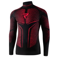 KOSZULKA TERMOAKTYWNA Z DŁUGIM RĘKAWEM REBELHORN THERM 2 BLACK RED XS/S