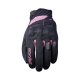 FIVE GLOVES RĘKAWICE TEKSTYLNE DAMSKIE RS3 EVO WOMAN KOLOR CZARNY/RÓŻOWY FLUO ROZMIAR 5 (XS)