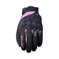 FIVE GLOVES RĘKAWICE TEKSTYLNE DAMSKIE RS3 EVO WOMAN KOLOR CZARNY/RÓŻOWY FLUO ROZMIAR 5 (XS)