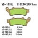 VESRAH KLOCKI HAMULCOWE KH261 / KH281 SPIEK METALICZNY (ZŁOTE) (MADE IN JAPAN)