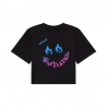 T-SHIRT FOX LADY HELLO BABY BLACK