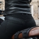 JEANSY MOTOCYKLOWE DAMSKIE OZONE ROXY WAXED BLACK