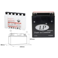 LANDPORT AKUMULATOR YTX16-BS (MA LTX16-BS) 12V 14AH 152X88X161 BEZOBSŁUGOWY - ELEKTROLIT OSOBNO (4) UE2019/1148