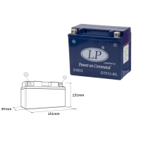 LANDPORT AKUMULATOR ŻELOWY GTX12-4 (MG LTX12-4) 12V 10AH 151X87X131 BEZOBSŁUGOWY - ZALANY - ZASTĘPUJE GTX12BS L (4)