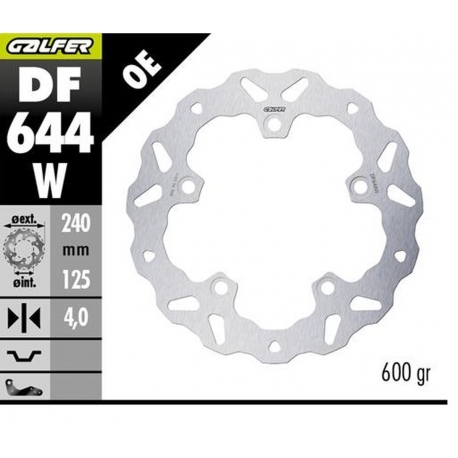 GALFER TARCZA HAMULCOWA TYŁ KOVE 800X PRO '23-'25 (WAVE FIXED) (240X125X5MM)