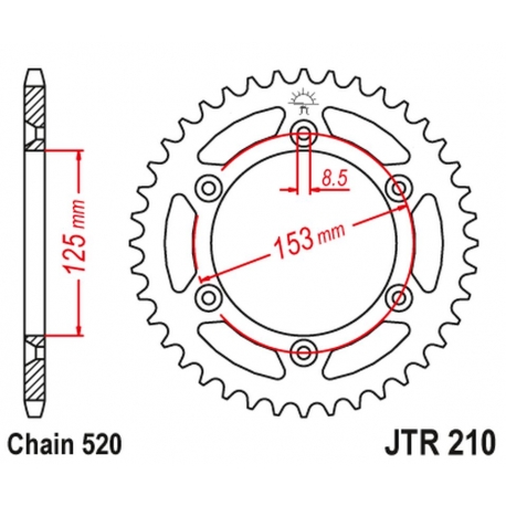 JT ZĘBATKA TYLNA 289 46 HONDA CR/CRF '83-'25 (28946JT) (ŁAŃC. 520)