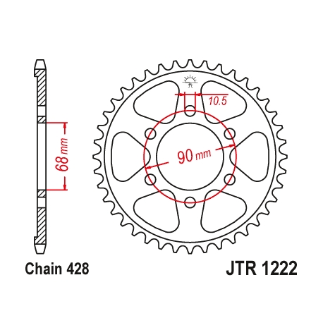 JT ZĘBATKA TYLNA 4733 48 HONDA CB 125R '18-'21 (473348JT) (ŁAŃC. 428)