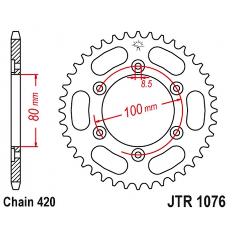 JT ZĘBATKA TYLNA 4429 48 RIEJU 50 SPIKE '02-05', TANGO '03-05' (442948JT) (ŁAŃC.420)