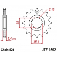 JT ZĘBATKA PRZEDNIA 2168 16 YAMAHA YFZ 450/YFM 700 RAPTOR '06-'19 (216816JT) (ŁAŃC. 520)