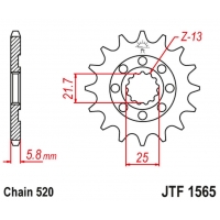 JT ZĘBATKA PRZEDNIA 2141 13 KAWASAKI KXF 450 '06-20' KLX 450 '08-20' (214113JT) (ŁAŃC. 520)