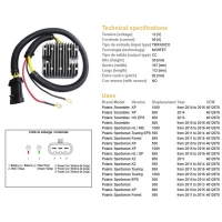 DZE REGULATOR NAPIĘCIA POLARIS SPORTSMAN 550/850/100 '10-'16 SCRAMBLER 550/850/1000 '13-'16 (MOSFET - 50A) (4012678) (ESR823)