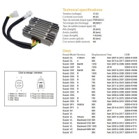 DZE REGULATOR NAPIĘCIA SUZUKI GSF 650/1250 BANDIT '07-'10 GSX 600/750/1000R/S '05-'18 DL 650 V-STROM '07-17 SV 650 '14-'17 V